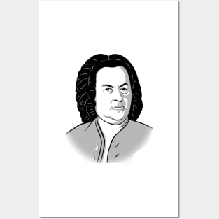 Johann Sebastian Bach in cartoon style Posters and Art